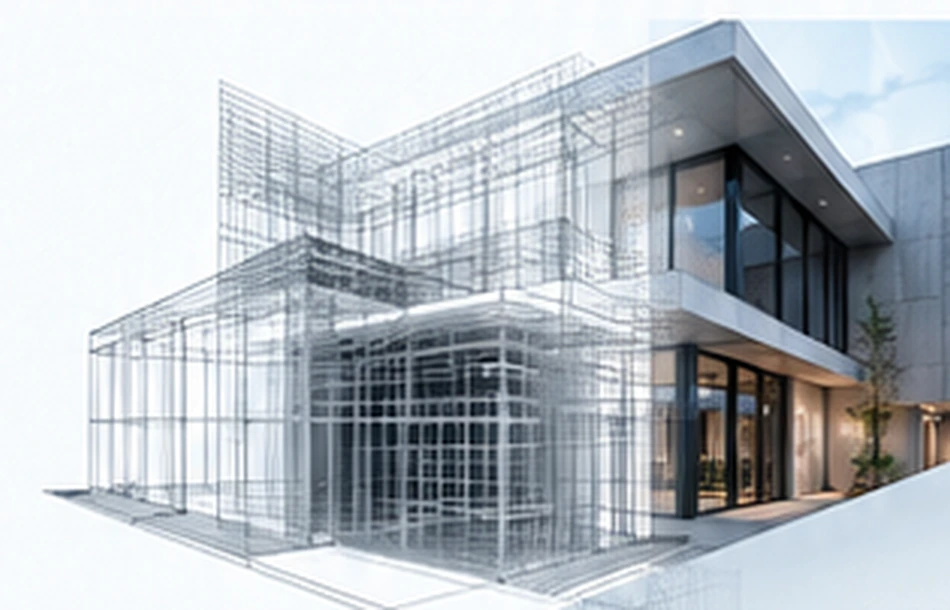 Modelo BIM de uma edificação contemporânea